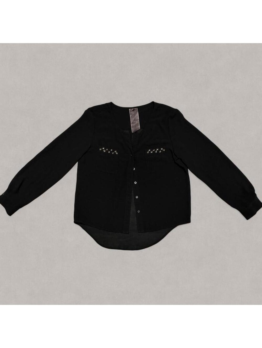 Women's Black Studded Blouse